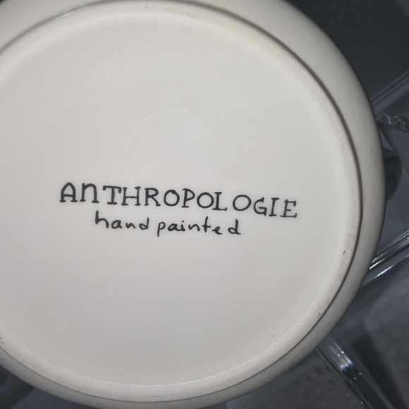 Anthropologie Mint Green Ceramic Mug with Hand Painted Letter F - Picture 6 of 7